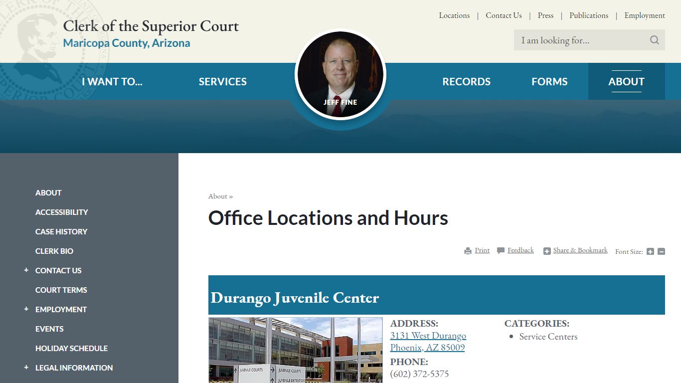 Durango Juvenile Center | Office Hours & Locations | Maricopa County ...